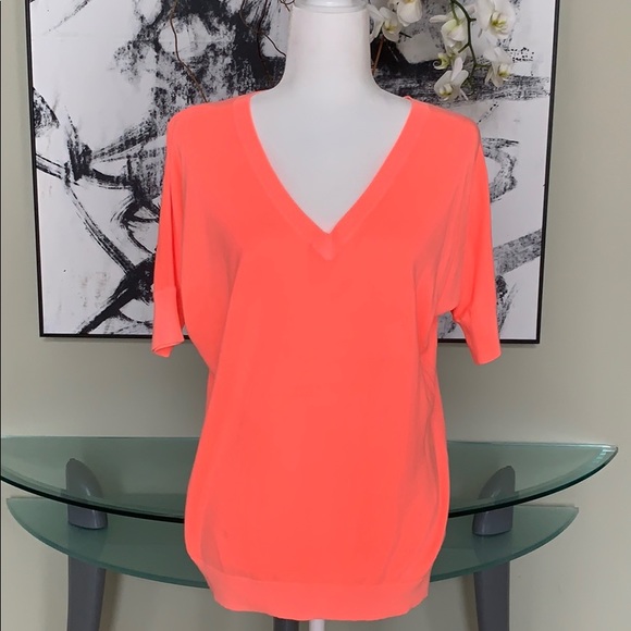 GAP Neon Dye V Neck Short Sleeve Sweater - Picture 1 of 5